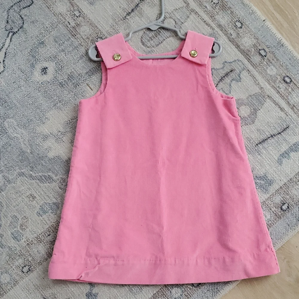 The Beaufort Bonnet Company Girls Pink Corduroy Juliet Jumper Dress Sz5